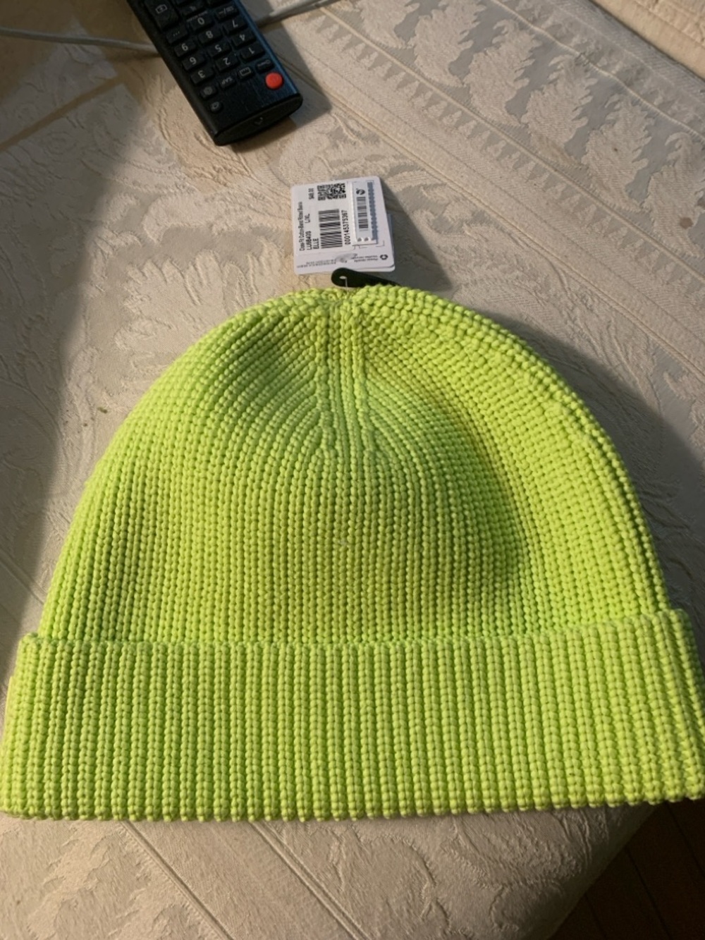 lululemon athletica Neon Lime Ribbed Cuffed Beanie